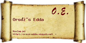 Orsós Edda névjegykártya