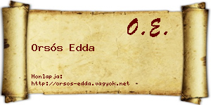 Orsós Edda névjegykártya